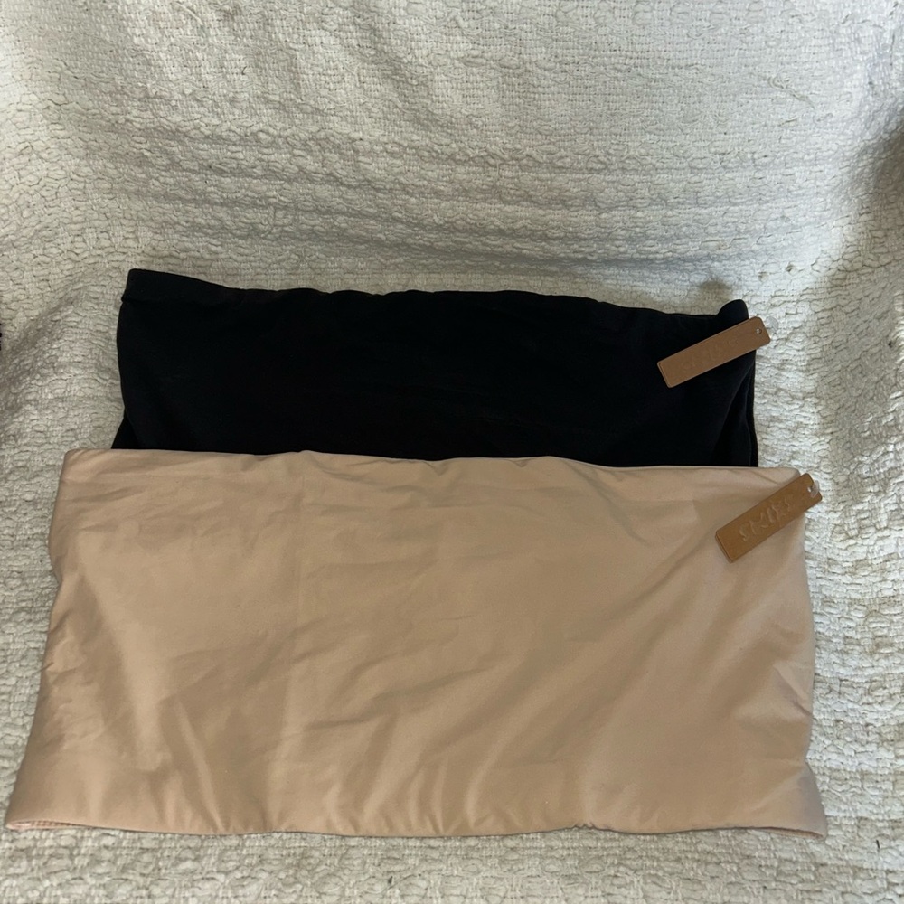 SKIMS Fits Everybody Bandeau Bralette Size 4X Sand & Onyx Color Bra Tube Top NWT